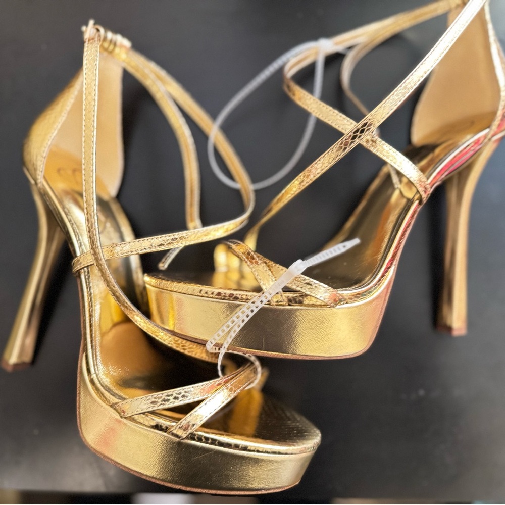 Jessica Simpson Gold Strappy Heels